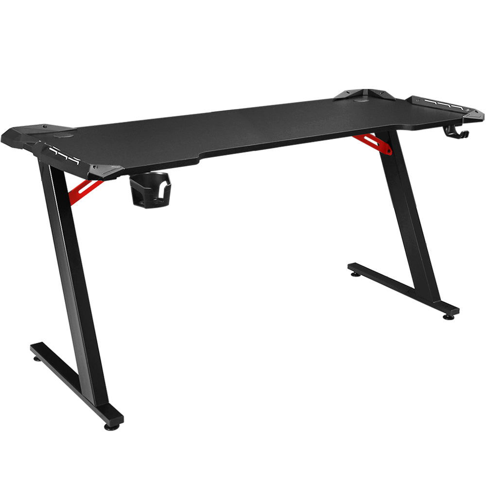 Artiss Gaming Desk Computer Desks Table Study Home Ofiice RGB LED Light 140CM Artiss