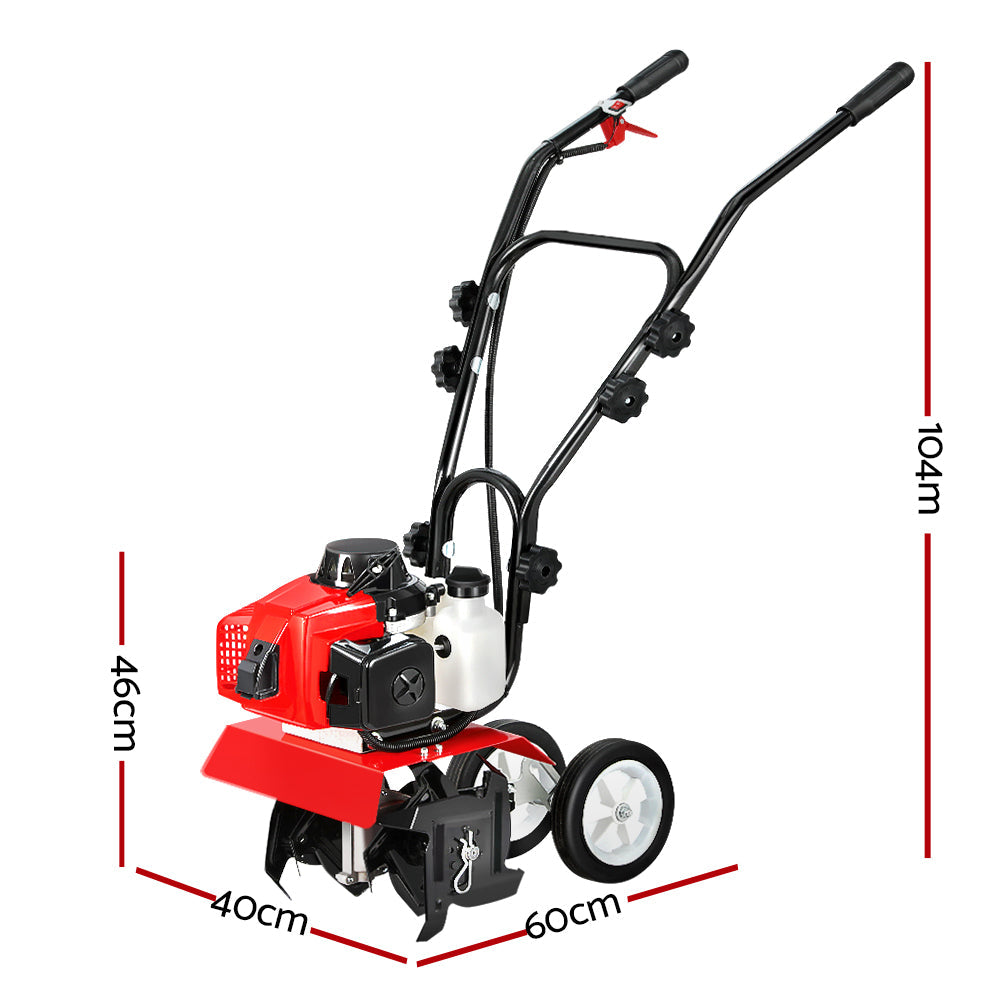Giantz 88CC Tiller Rototiller Cultivator 4 Blades Garden Soil Power Rotary Hoe Giantz