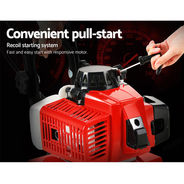 Giantz 88CC Tiller Rototiller Cultivator 4 Blades Garden Soil Power Rotary Hoe Giantz