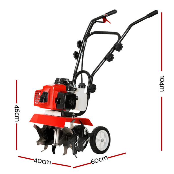 Giantz 88CC Tiller Rototiller Cultivator 6 Blades Garden Soil Power Rotary Hoe Giantz