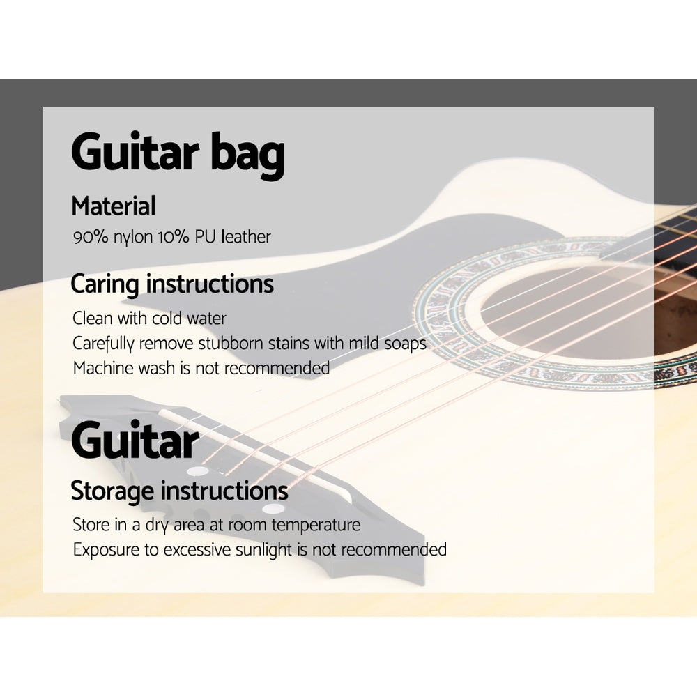 ALPHA 38 Inch Wooden Acoustic Guitar Left handed - Natural Wood freeshipping - Awezingly