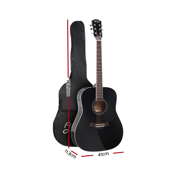 ALPHA 41 Inch Wooden Acoustic Guitar Black freeshipping - Awezingly