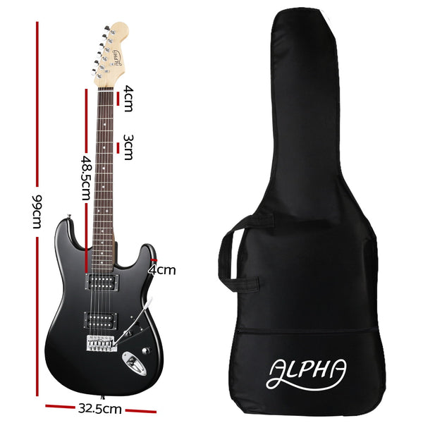 Alpha Electric Guitar Music String Instrument Rock Black Carry Bag Steel String freeshipping - Awezingly