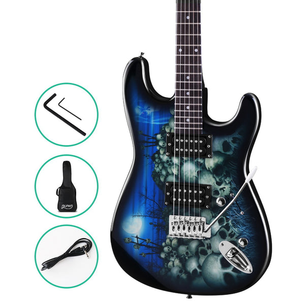 Alpha Electric Guitar Music String Instrument Rock Blue Carry Bag Steel String freeshipping - Awezingly