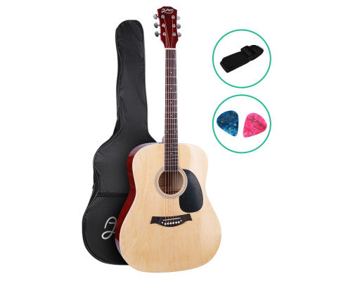 ALPHA 41 Inch Wooden Acoustic Guitar Natural Wood freeshipping - Awezingly