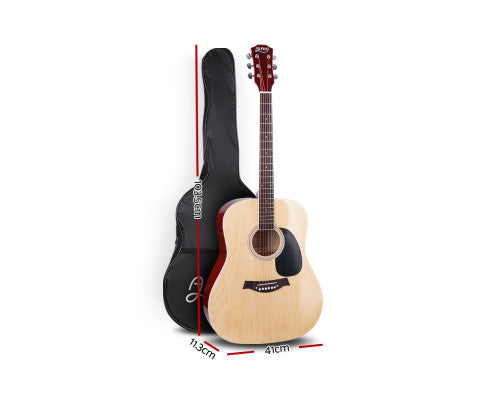 ALPHA 41 Inch Wooden Acoustic Guitar Natural Wood freeshipping - Awezingly