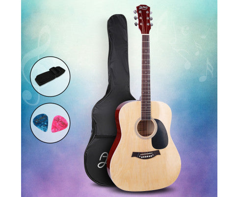 ALPHA 41 Inch Wooden Acoustic Guitar Natural Wood freeshipping - Awezingly