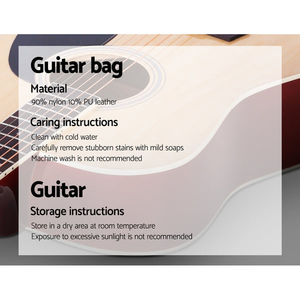 ALPHA 41 Inch Wooden Acoustic Guitar with Accessories set Natural Wood freeshipping - Awezingly