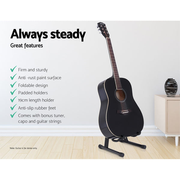 ALPHA Folding Acoustic Guitar Stand Bass Floor Rack Holder Accessories Pack freeshipping - Awezingly