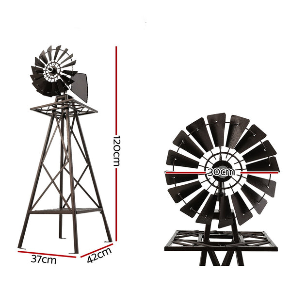 Garden Windmill 120cm Metal Ornaments Outdoor Decor Ornamental Wind Mill freeshipping - Awezingly
