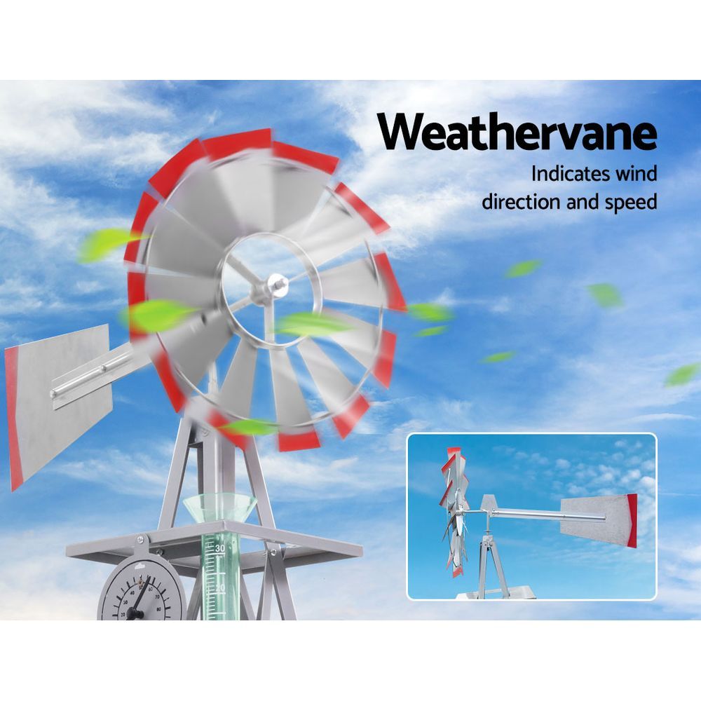 Garden Windmill 8FT 245cm Metal Ornaments Outdoor Decor Ornamental Wind Will freeshipping - Awezingly