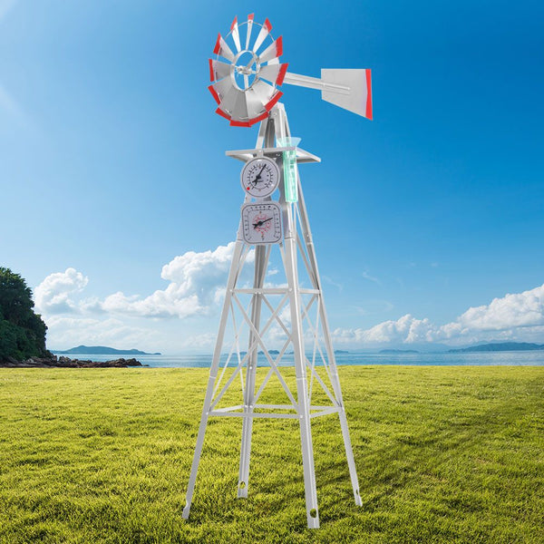 Garden Windmill 8FT 245cm Metal Ornaments Outdoor Decor Ornamental Wind Will freeshipping - Awezingly