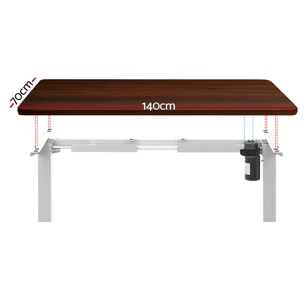 Artiss Electric Standing Desk Motorised Sit Stand Desks Table White Walnut 140cm Artiss