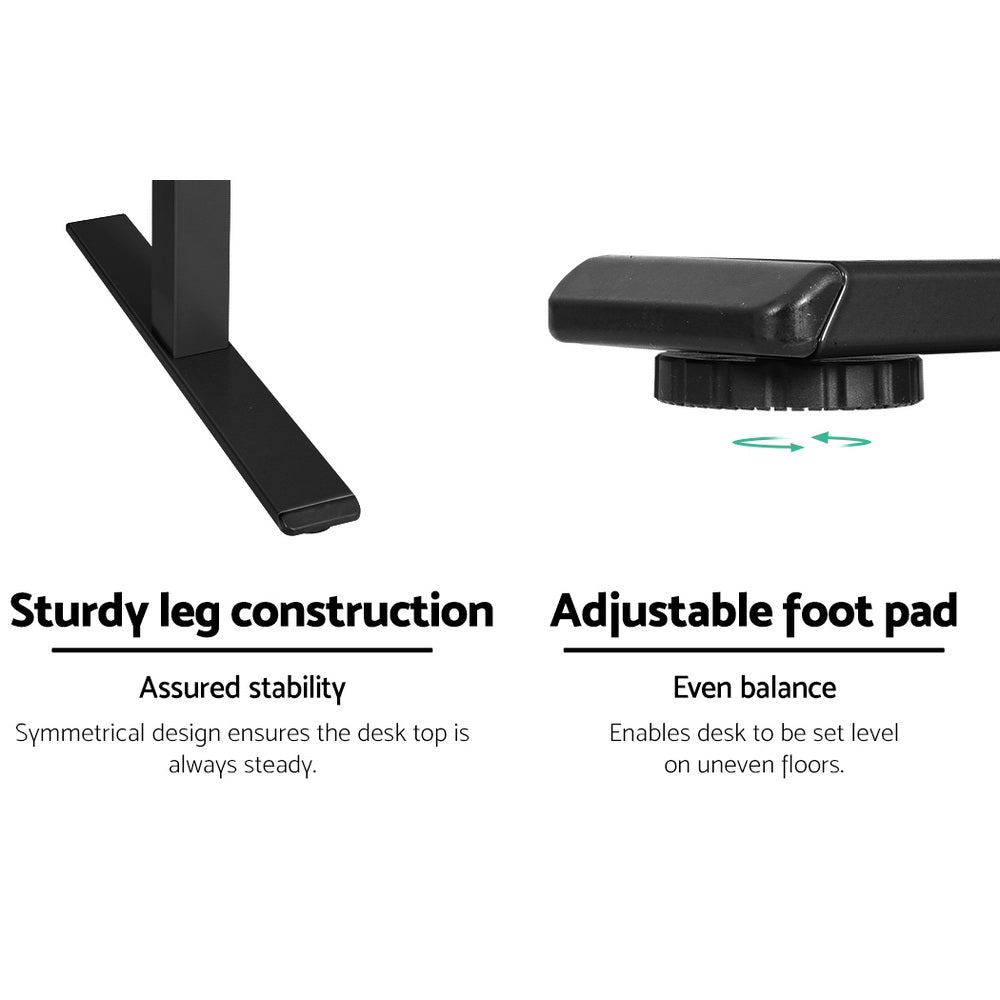 Artiss Standing Desk Sit Stand Motorised Adjustable Frame Only Black Dual Motor Artiss