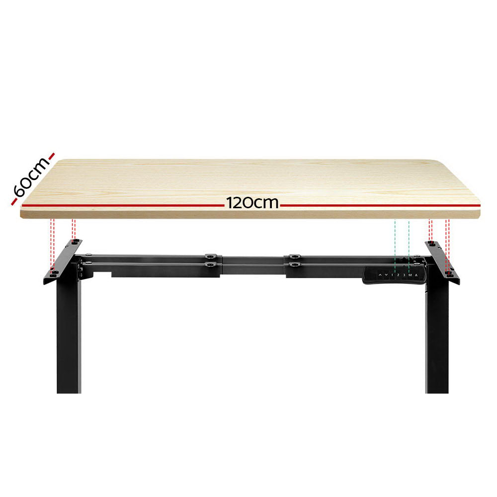 Artiss Standing Desk Electric Height Adjustable Sit Stand Desks Black Oak Artiss