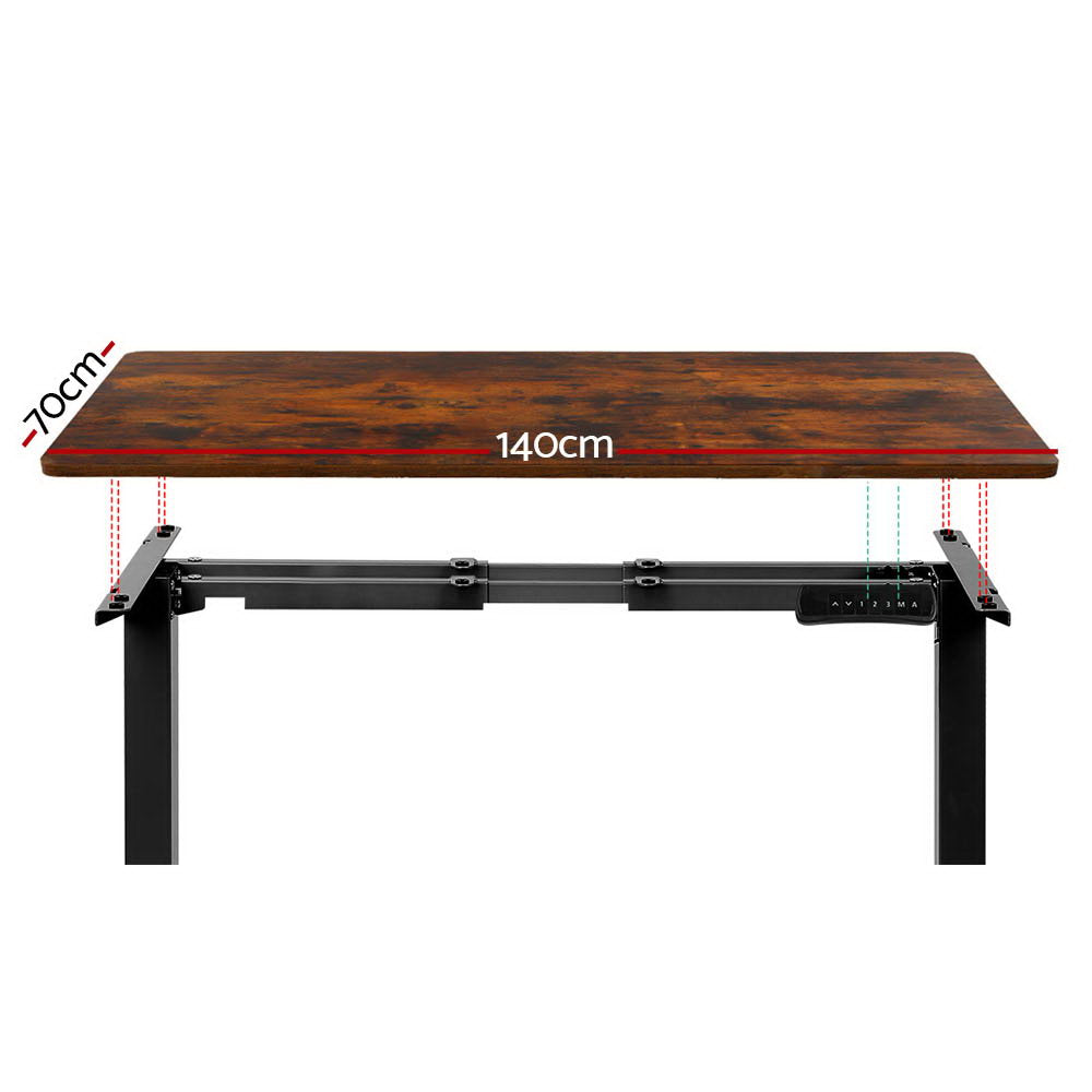 Artiss Standing Desk Electric Adjustable Sit Stand Desks Black Brown 140cm Artiss