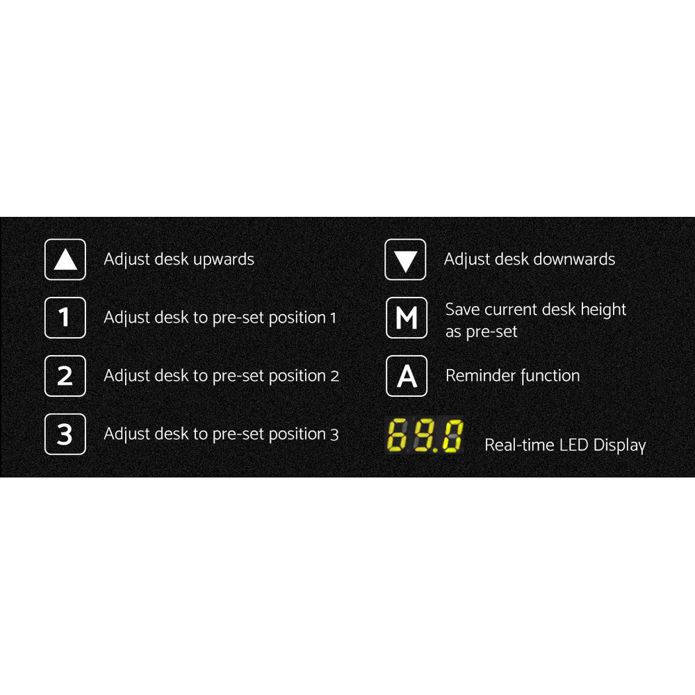 Artiss Standing Desk Sit Stand Motorised Adjustable Frame Only White Dual Motor Artiss