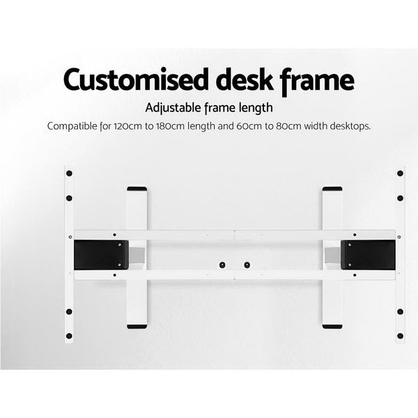 Artiss Standing Desk Electric Adjustable Sit Stand Desks White Black 140cm Artiss