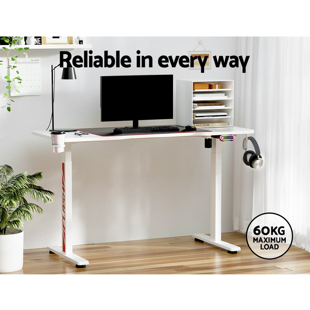Artiss Electric Standing Desk Sit Stand Gaming Desks RGB Light Home Office Table Artiss