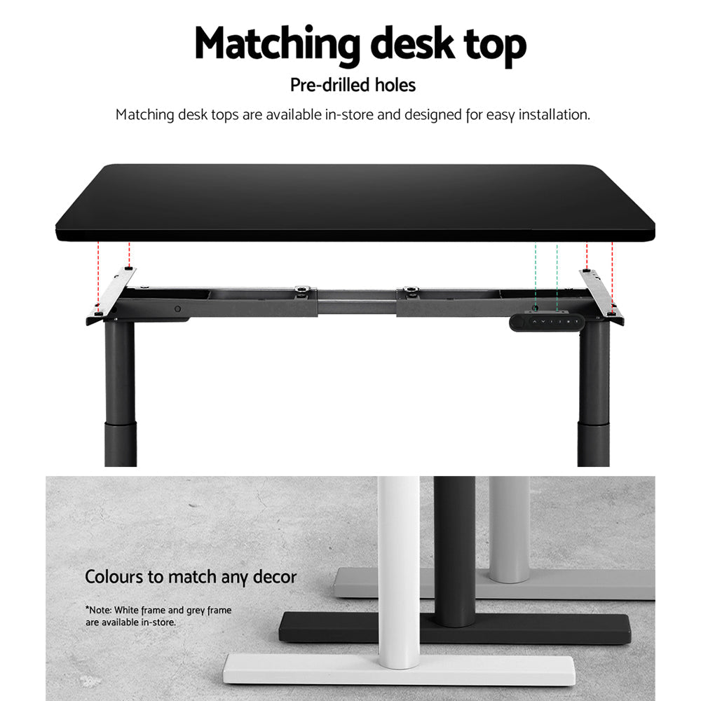 Artiss Standing Desk Sit Stand Motorised Adjustable Frame Only Dual Motor Black Artiss