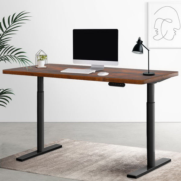 Artiss Electric Standing Desk Motorised Adjustable Sit Stand Desks Black Brown Artiss