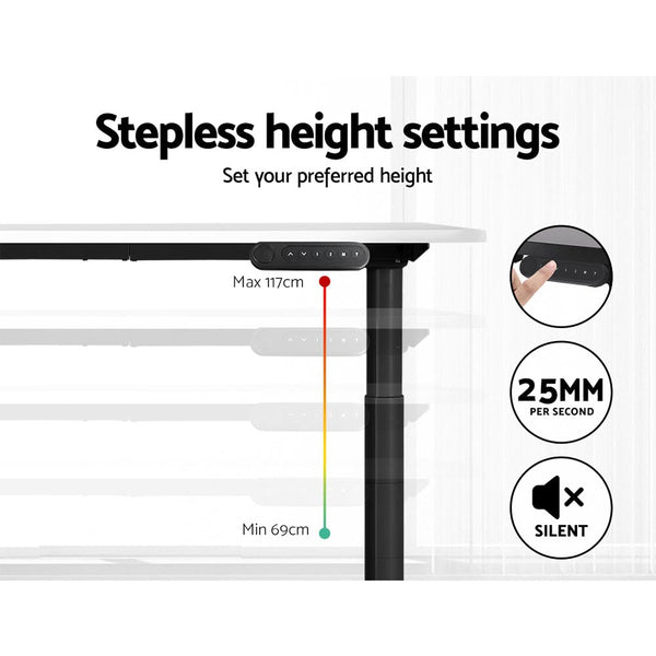 Artiss Electric Standing Desk Adjustable Sit Stand Desks Black White 140cm Artiss