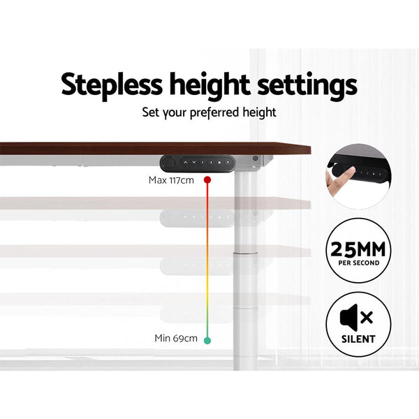 Artiss Electric Standing Desk Adjustable Sit Stand Desks White Walnut 140cm Artiss