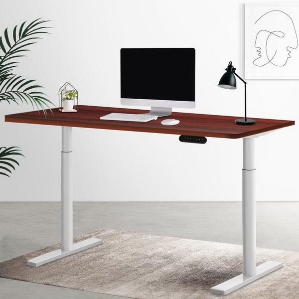 Artiss Electric Standing Desk Adjustable Sit Stand Desks White Walnut 140cm Artiss