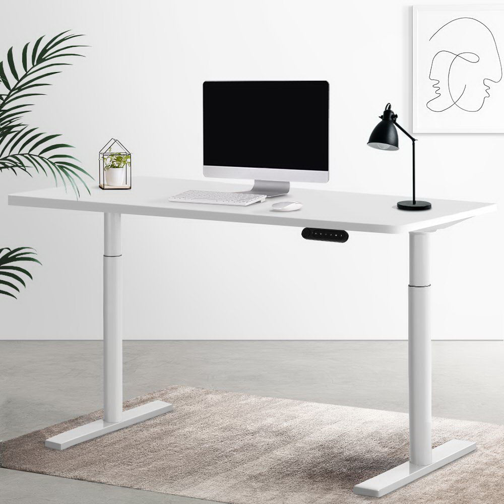 Artiss Electric Standing Desk Height Adjustable Sit Stand Desks White 140cm Artiss