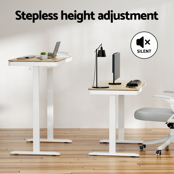 Artiss Standing Desk Motorised Electric Dual Motor Draw 120CM Oak Artiss