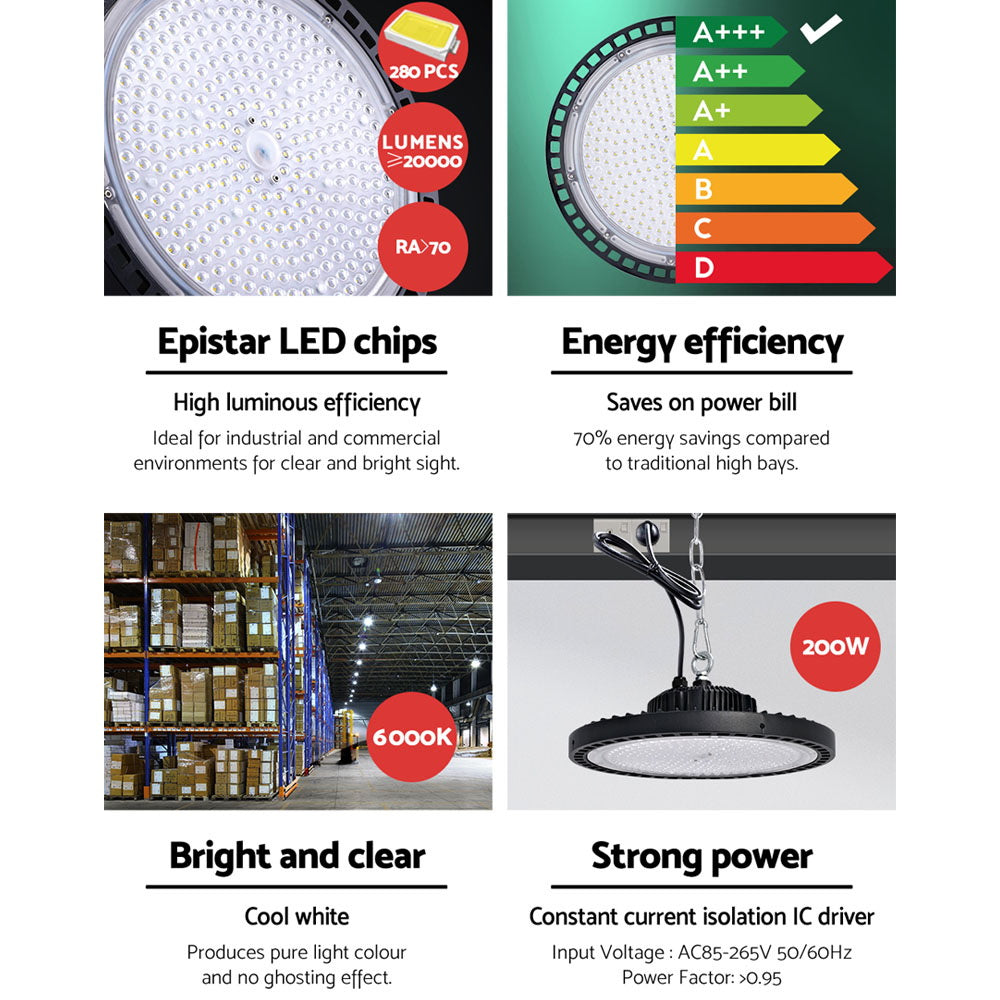 Leier LED High Bay Lights Light 200W Industrial Workshop Warehouse Gym BK freeshipping - Awezingly