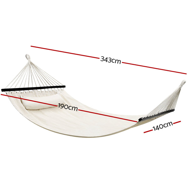 Gardeon Swing Double Hammock Bed Cream Gardeon