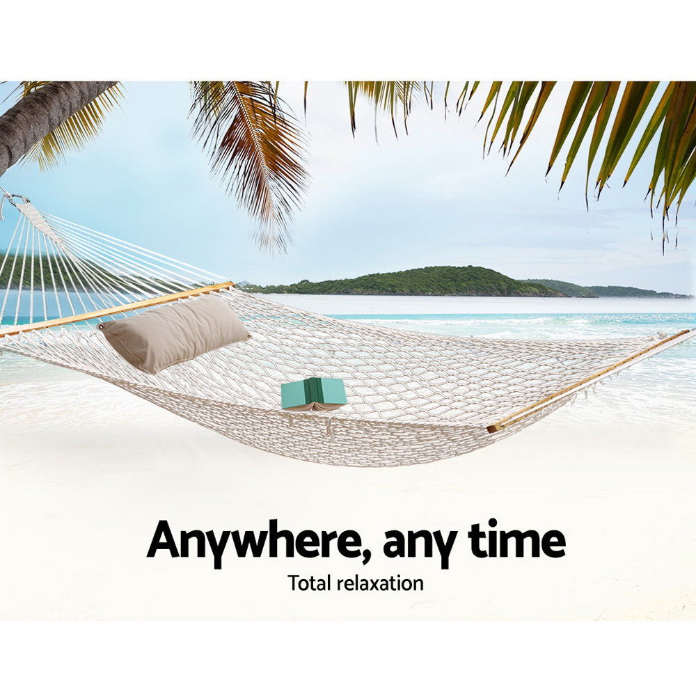 Gardeon Double Swing Hammock Bed Cream Gardeon