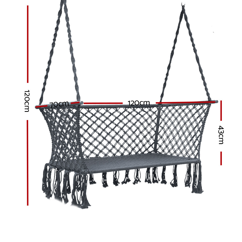 Gardeon Camping Hammock Chair Patio 2 Person Swing Hammocks Double Portable Rope freeshipping - Awezingly