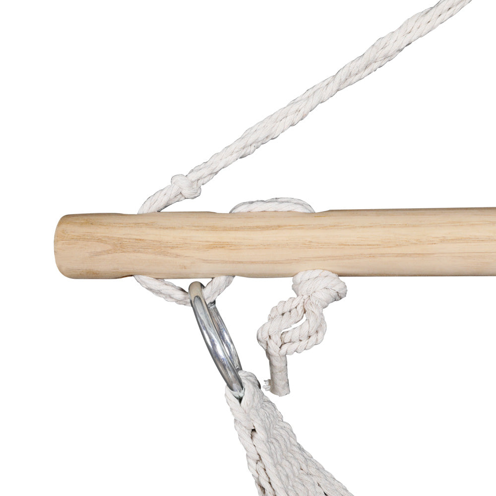 Gardeon Hammock Chair Outdoor Hanging Chair Camping Mesh Indoor Hammocks Cream Gardeon