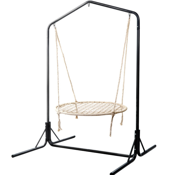 Keezi Kids Outdoor Nest Spider Web Swing Hammock Chair with Stand Garden 100cm Keezi