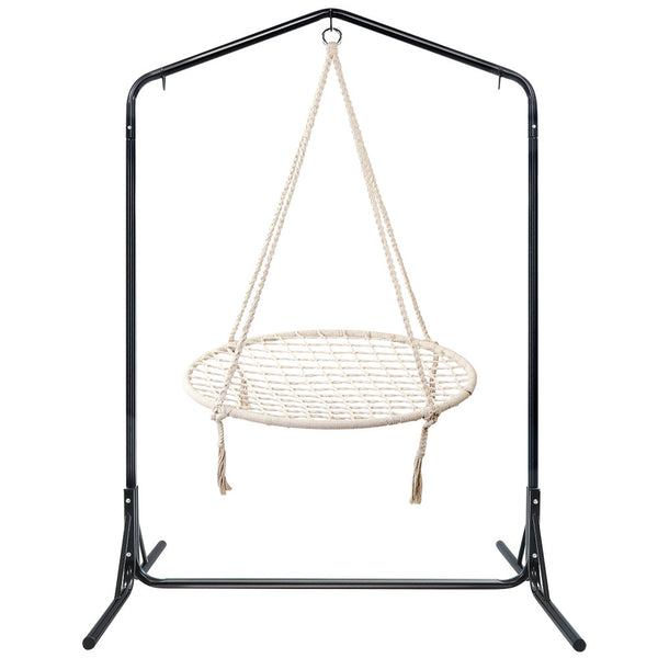 Keezi Kids Outdoor Nest Spider Web Swing Hammock Chair with Stand Garden 100cm Keezi