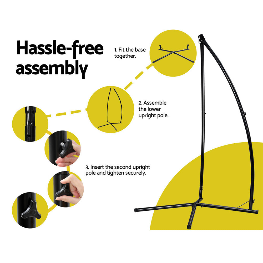 Keezi Kids Outdoor Nest Spider Web Swing Hammock Chair with Steel Stand 100cm Keezi