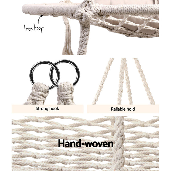 Keezi Kids Outdoor Nest Spider Web Swing Hammock Chair with Steel Stand 100cm Keezi