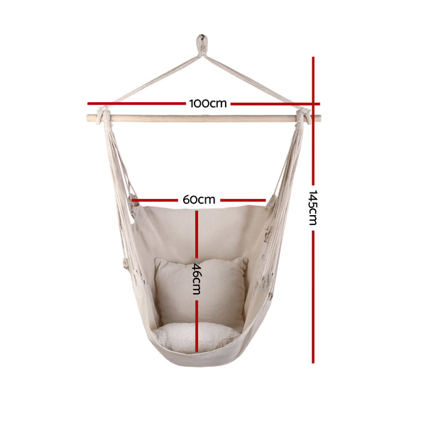 Gardeon Hammock Swing Chair - Cream freeshipping - Awezingly