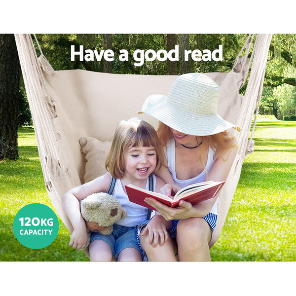 Gardeon Hammock Swing Chair - Cream freeshipping - Awezingly