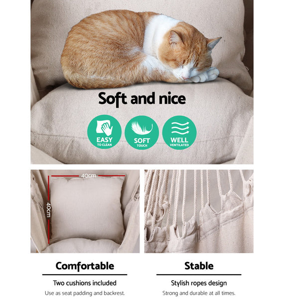 Gardeon Hammock Swing Chair - Cream freeshipping - Awezingly