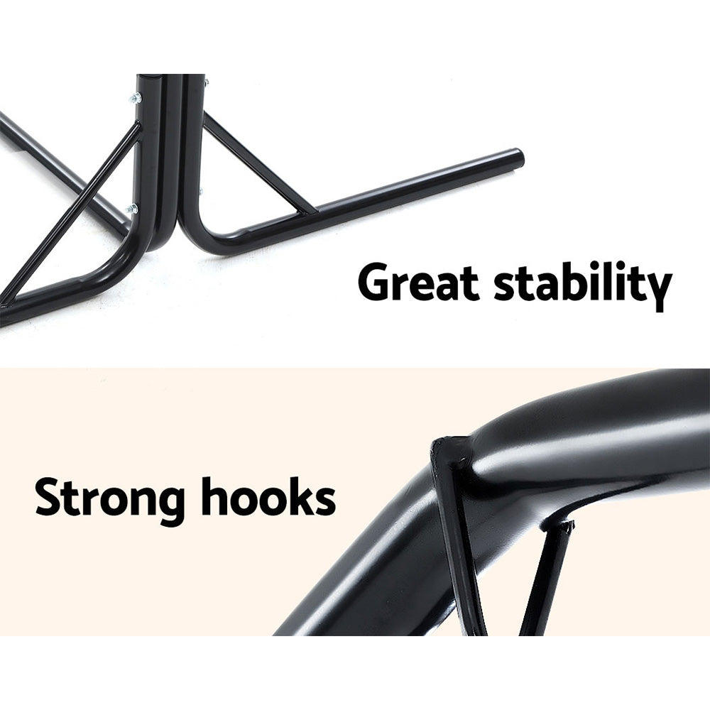 Gardeon Outdoor Hammock Chair with Stand Hanging Hammock with Pillow Cream Gardeon