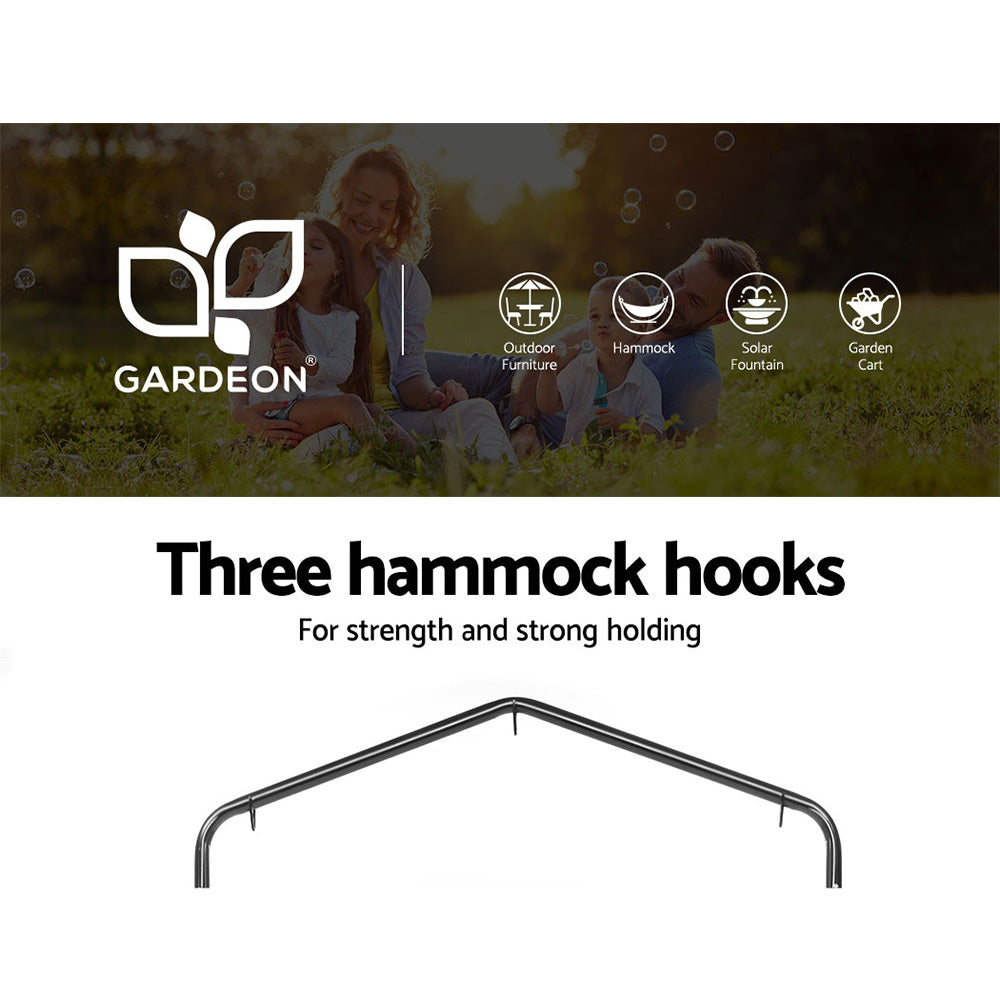 Gardeon Outdoor Hammock Chair with Stand Swing Hanging Hammock with Pillow Grey Gardeon