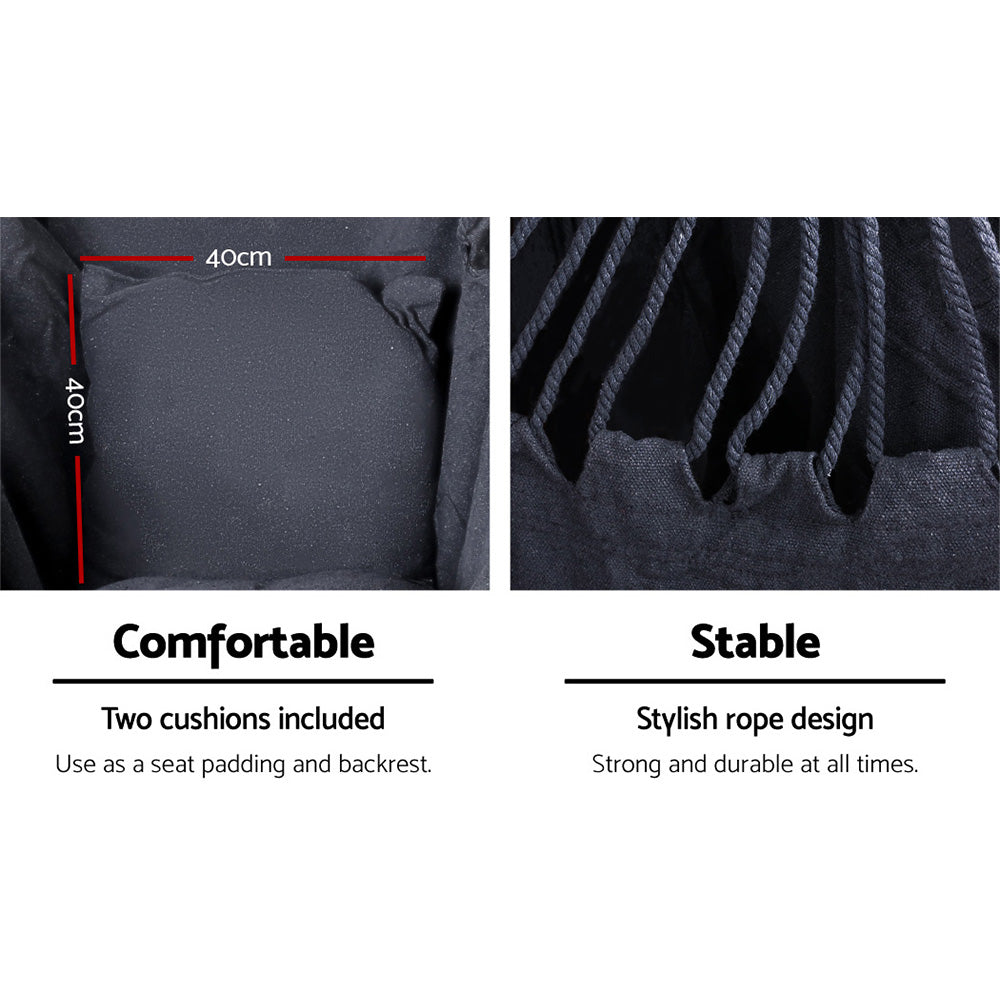 Gardeon Outdoor Hammock Chair with Stand Swing Hanging Hammock with Pillow Grey Gardeon