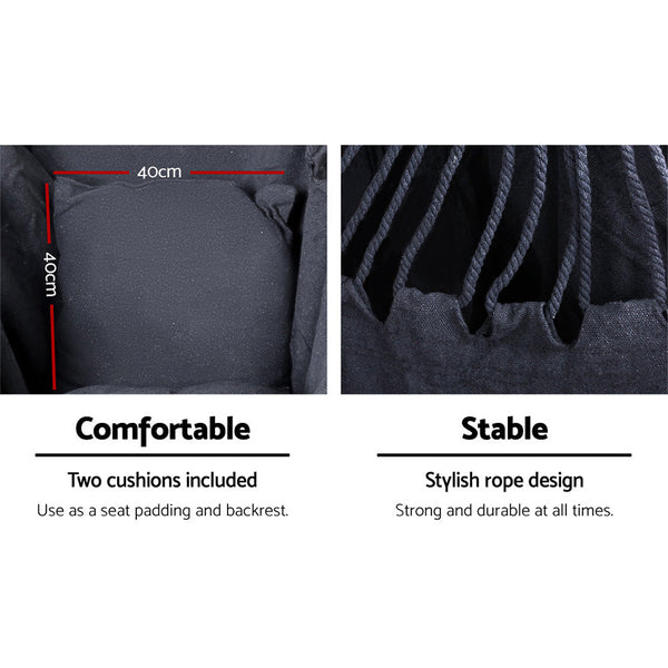 Gardeon Outdoor Hammock Chair with Stand Swing Hanging Hammock with Pillow Grey Gardeon