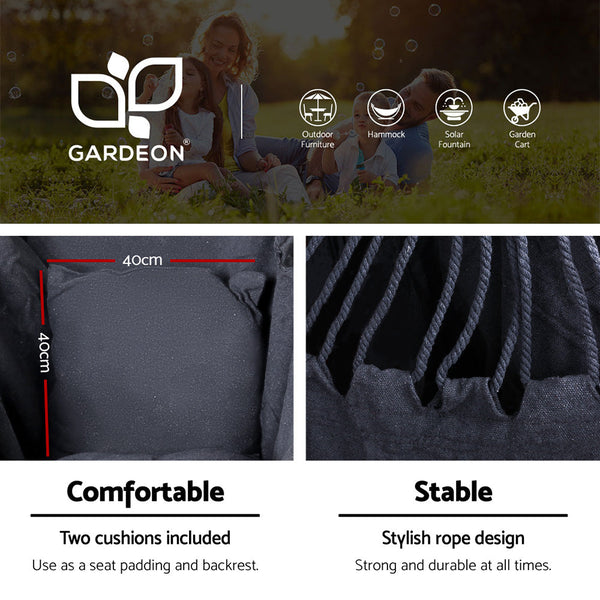 Gardeon Outdoor Hammock Chair with Steel Stand Hanging Hammock with Pillow Grey Gardeon