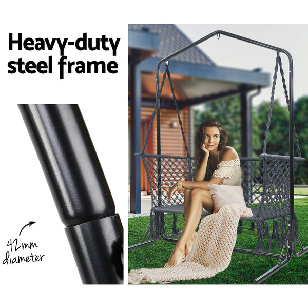 Gardeon Outdoor Swing Hammock Chair with Stand Frame 2 Seater Bench Furniture freeshipping - Awezingly