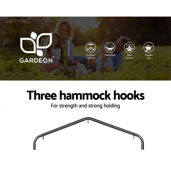 Gardeon Outdoor Hammock Chair with Stand Cotton Swing Relax Hanging 124CM Cream Gardeon
