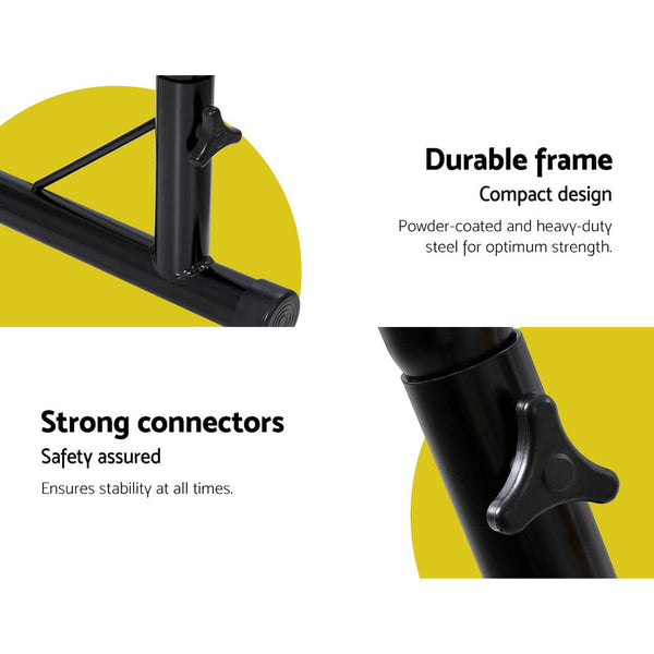 Gardeon Outdoor Hammock Chair with Steel Stand Cotton Swing Hanging 124CM Grey Gardeon